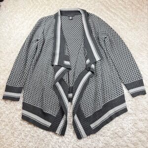 Apostrophe Sweater Women's Medium Patterned Draped Cardigan Lagenlook Artsy